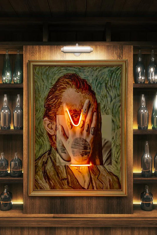 Lienzo LED de neón "Van Gogh alucinando"