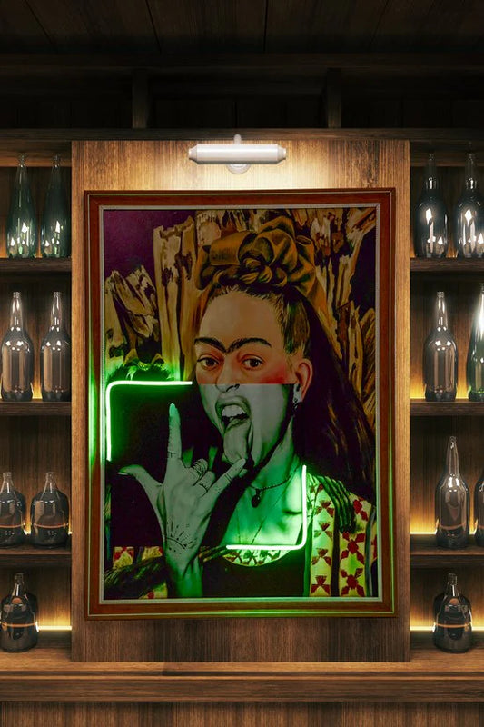 Lienzo de neón LED Rock’n Roll Frida