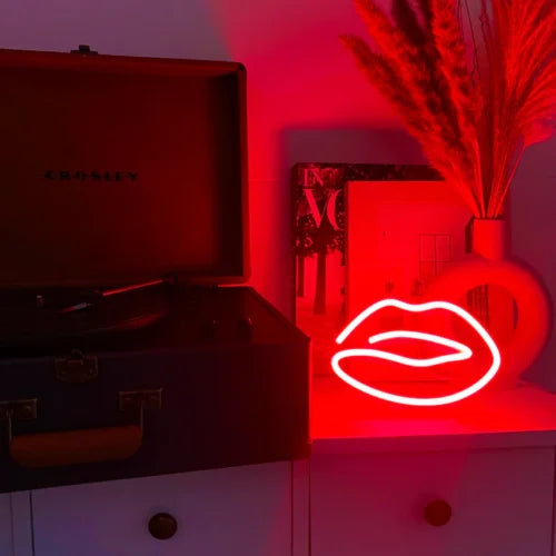 Labios Escritorio LED Neón Letrero Luz Neón