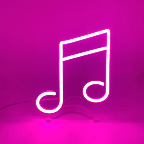 Letrero LED de Neón para Escritorio con Nota Musical