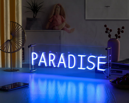 Letrero de neón LED de escritorio Paradise