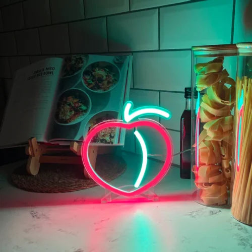 Luz de neón LED para escritorio con forma de melocotón