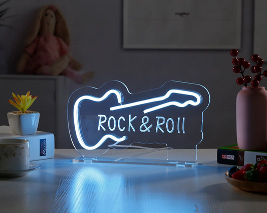 Letrero de neón LED de escritorio Rock & Roll