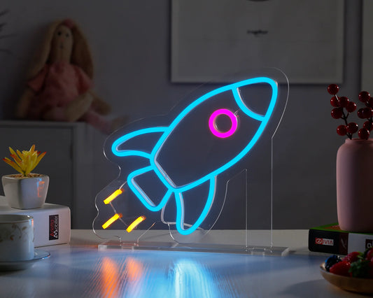 Luz de neón LED de escritorio Rocket