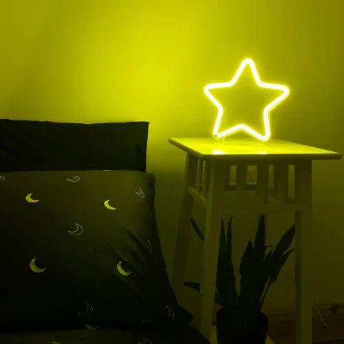 Letrero de neón LED de escritorio en forma de estrella