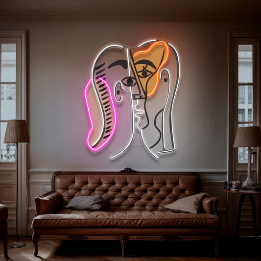 Abstract Male and Female Face Neon Art LED Neon Sign Light Neon