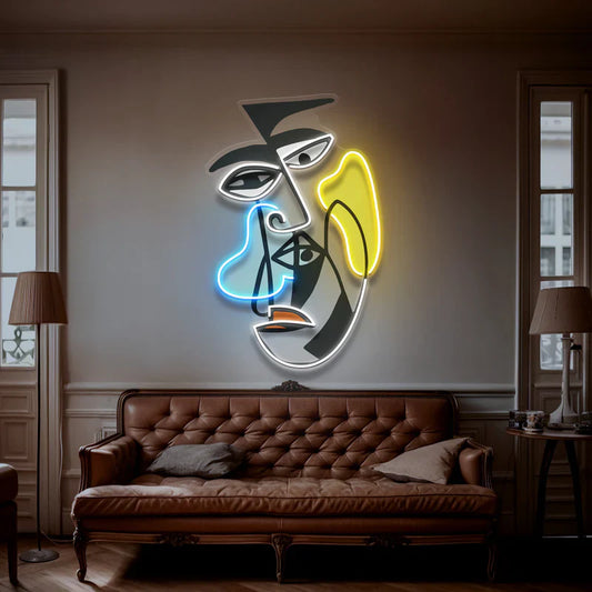 Abstract Two Grumpy Neon Art LED Neon Sign Light Neon