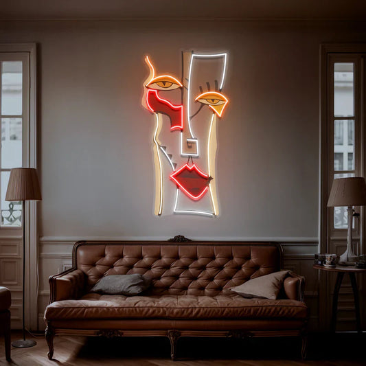 Abstract Woman Face Neon Art LED Neon Sign Light Neon