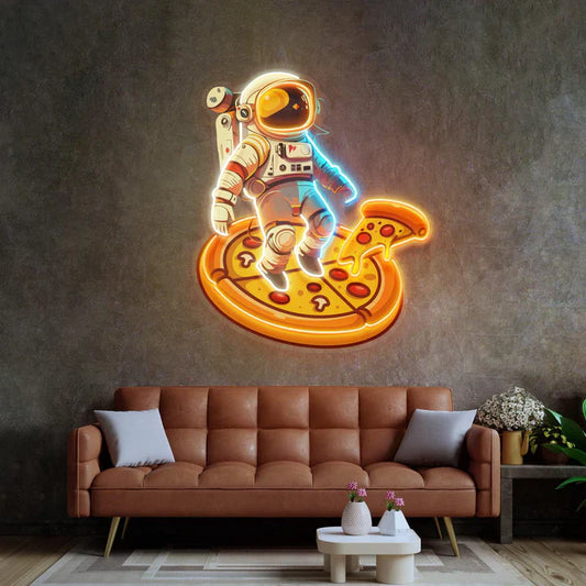 Pizza de Astronauta Arte de Neón Letrero de Neón LED Luz de Neón