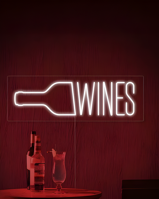 Letrero de neón LED Vinos