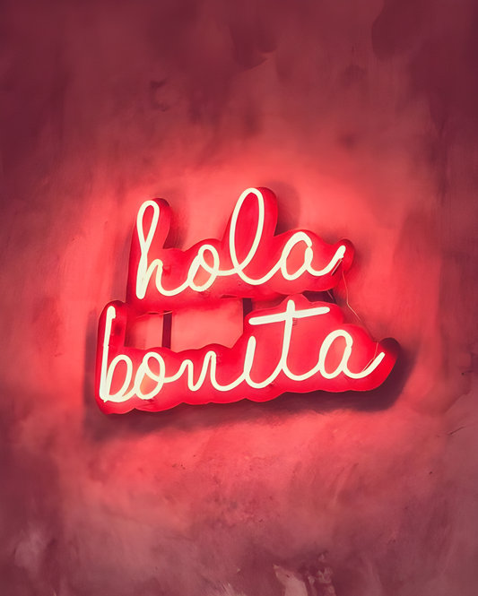 hola bonita Letrero de neón LED