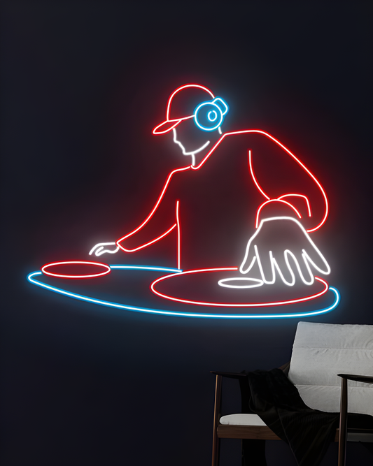 DJ LED Neón Letrero Luminoso Neón