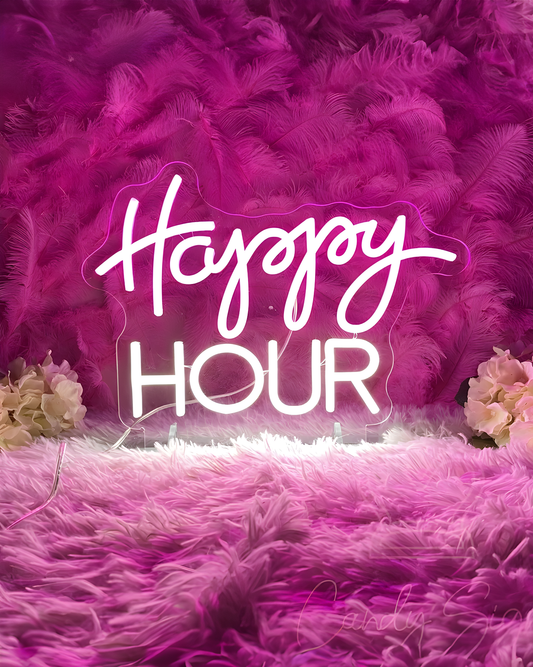 Letrero de neón LED Happy Hour