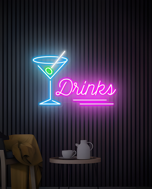 Letrero de neón LED para bebidas