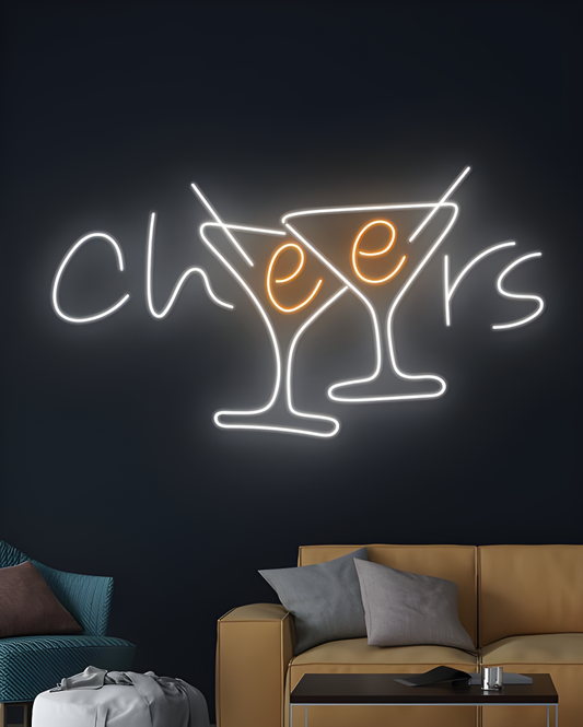 Letrero de neón LED Cheers