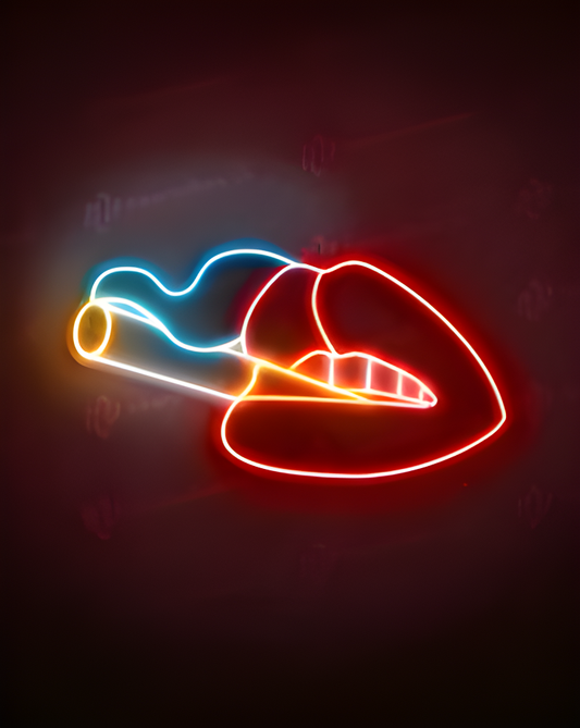 Labios y humo letrero de neón LED luz de neón
