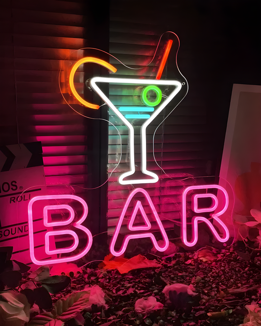 Letrero de neón LED para bar de cócteles