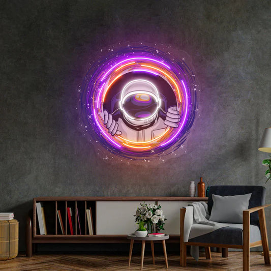 Agujero negro Astronauta Arte Neón Letrero LED Neón
