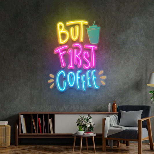 Pero primero café Letrero de neón de arte Letrero de neón LED Luz de neón