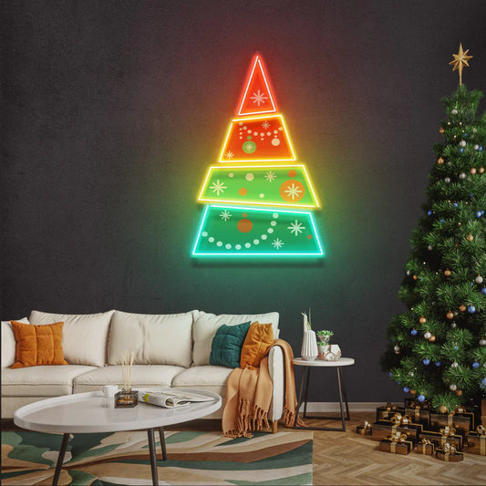Christmas Tree Pyramid LED Neon Sign Light Neon