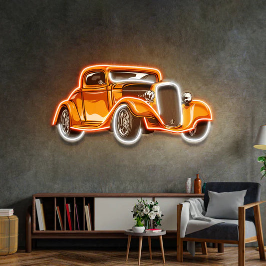 Letrero de neón LED de arte de neón de coche clásico