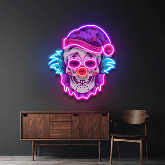 Calavera de payaso neón arte LED letrero de neón luz de neón