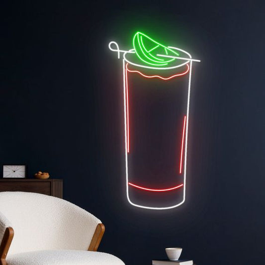 Cartel luminoso de neón LED para cóctel