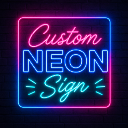 Custom LED neon sign glowing