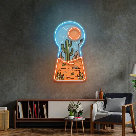 Desierto Llave Neon Arte Letrero LED Neón