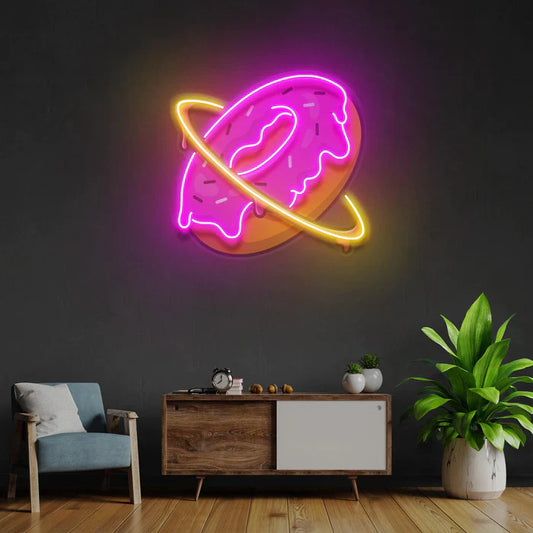 Planeta Donut Neón Arte Luz Neón Letrero de Neón