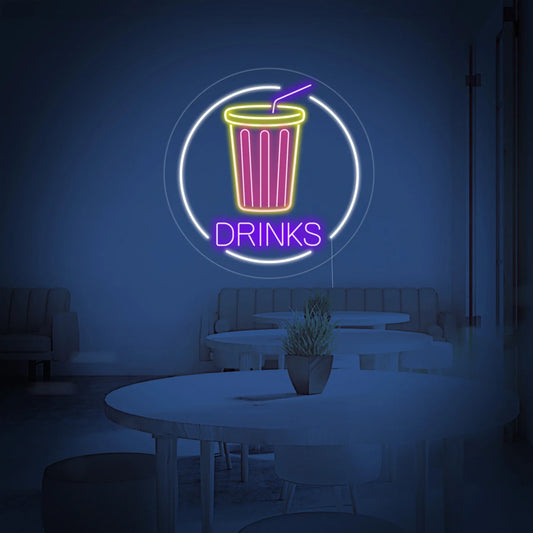 Bebidas LED Neón Letrero Luminoso Neón