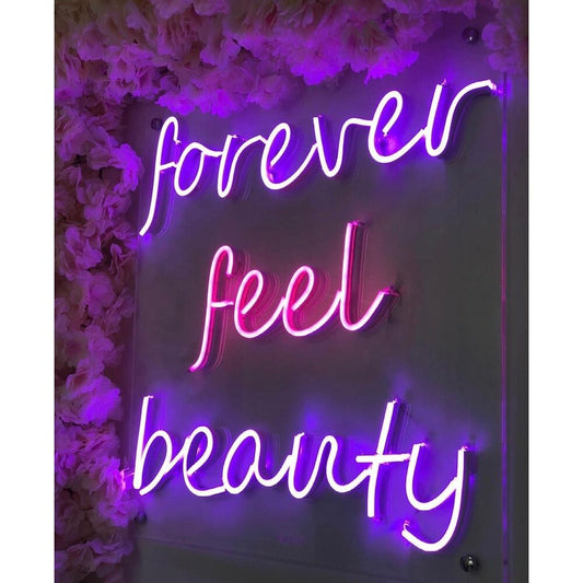 Letrero LED de neón "Forever Feel Beauty"