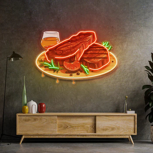 Letrero de neón LED "Grilled Meat Neon Art"