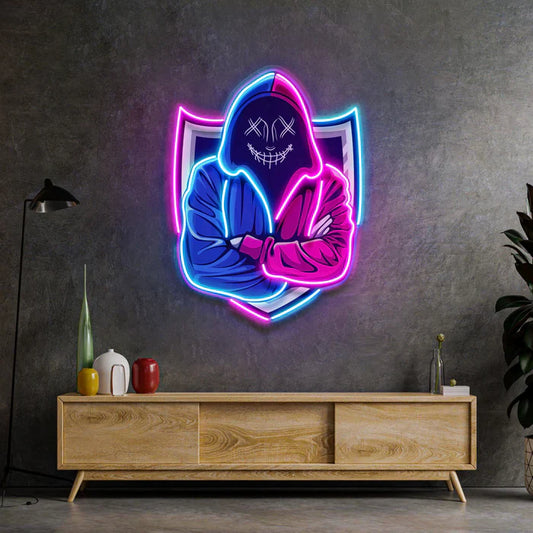Hacker Mascota Neon Arte Luz Neón Letrero de Neón