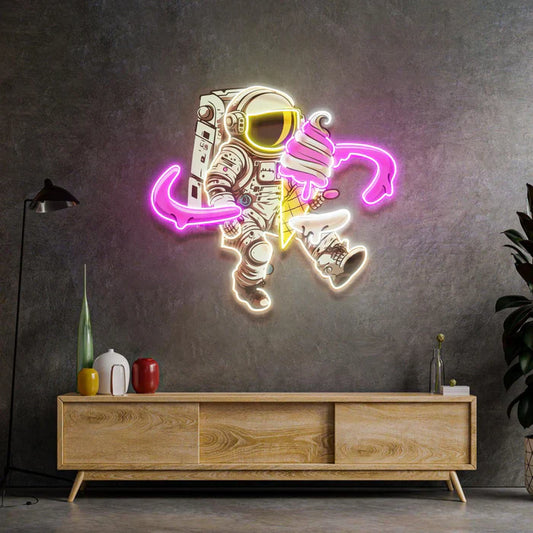 Helado y Astronauta Arte Neón LED Letrero Neón