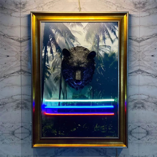 Lienzo de neón LED Lobo