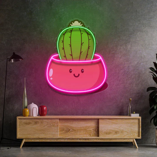 Kawai Cactus Neon Art Letrero de neón LED Luz de neón