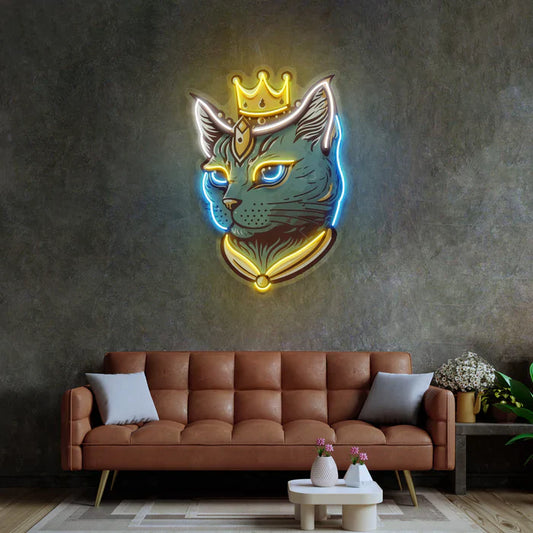 Letrero de neón LED King Cat Neon Art