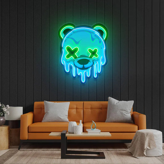 Oso Derretido Neón Arte Letrero LED Neón Luz Neón