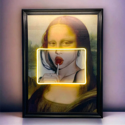 Lienzo LED Neón Mona Lisa