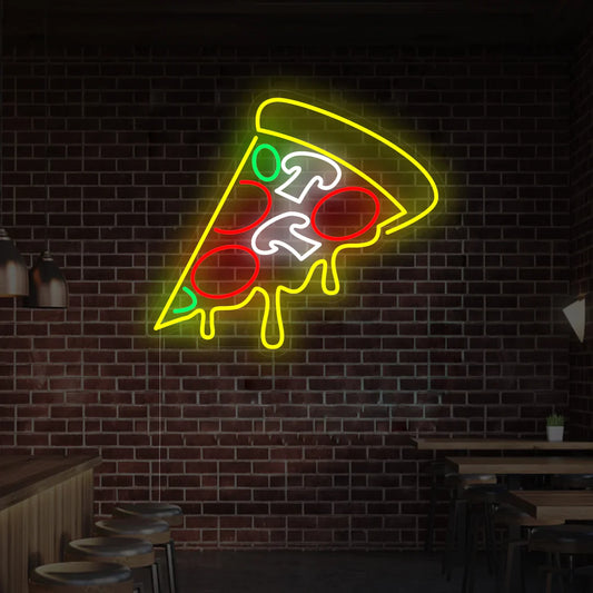 Letrero de neón LED de pizza