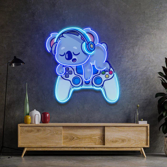 Letrero Neón LED Koala Jugador Arte Neón