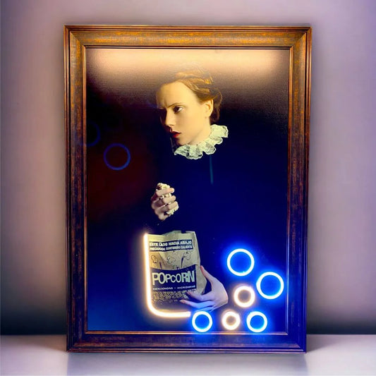 Lienzo LED de neón con diseño de palomitas de maíz