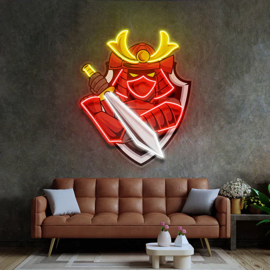 Letrero de neón LED "Red Samurai Neon Art"