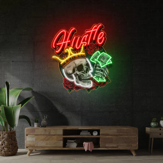 Luz de neón LED Rich Skull Neon Art Letrero de neón