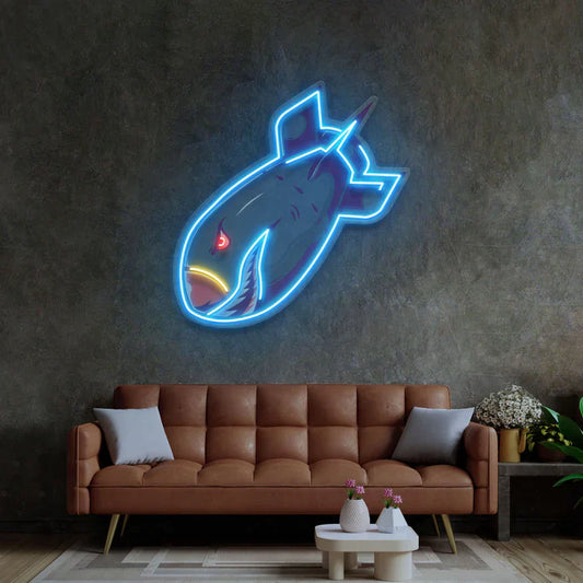 Luz de neón LED con diseño de Tiburón Bomba
