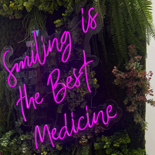 La sonrisa es la mejor medicina Letrero de neón LED Luz de neón