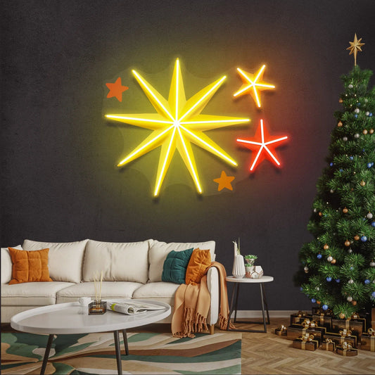 Luces de neón LED navideñas con estrellas estampadas