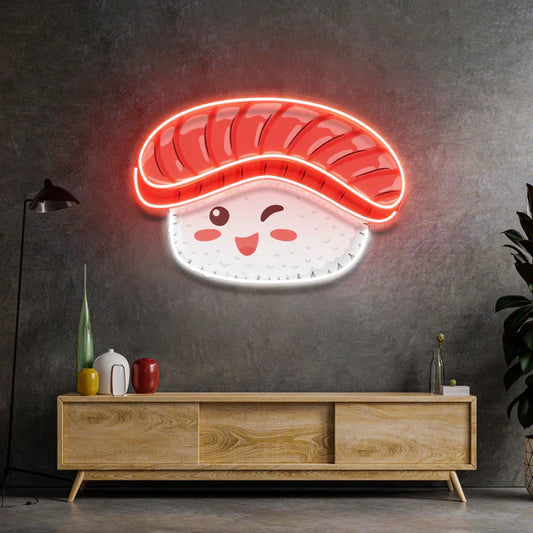 Letrero de neón LED de arte de neón de sushi