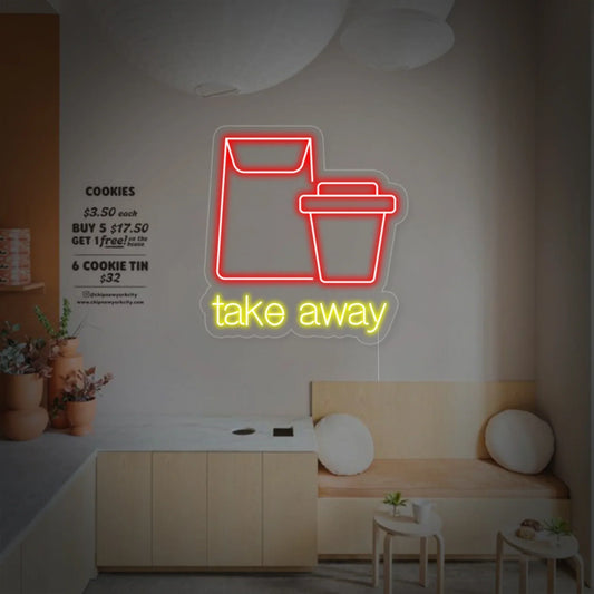 Letrero de neón LED Take Away